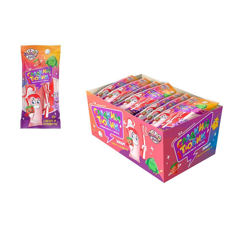 Конфета жевательная Fun Candy Lab Паста зубная и щетка 15 гр., флоу-пак