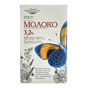 Молоко Умный Баланс 3,2% 1 л., тетра-пак