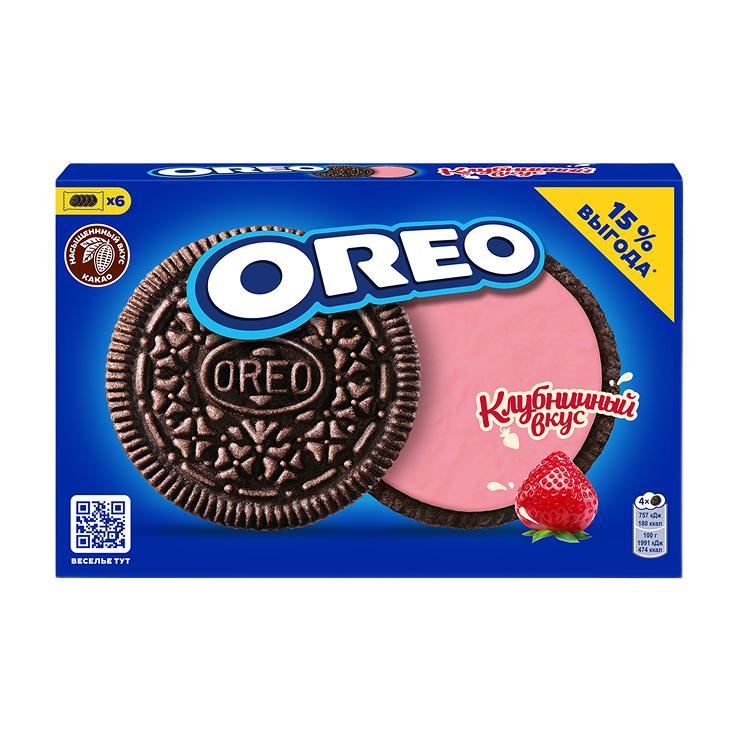 Печенье Oreo со вкусом клубники, 228 гр., картон