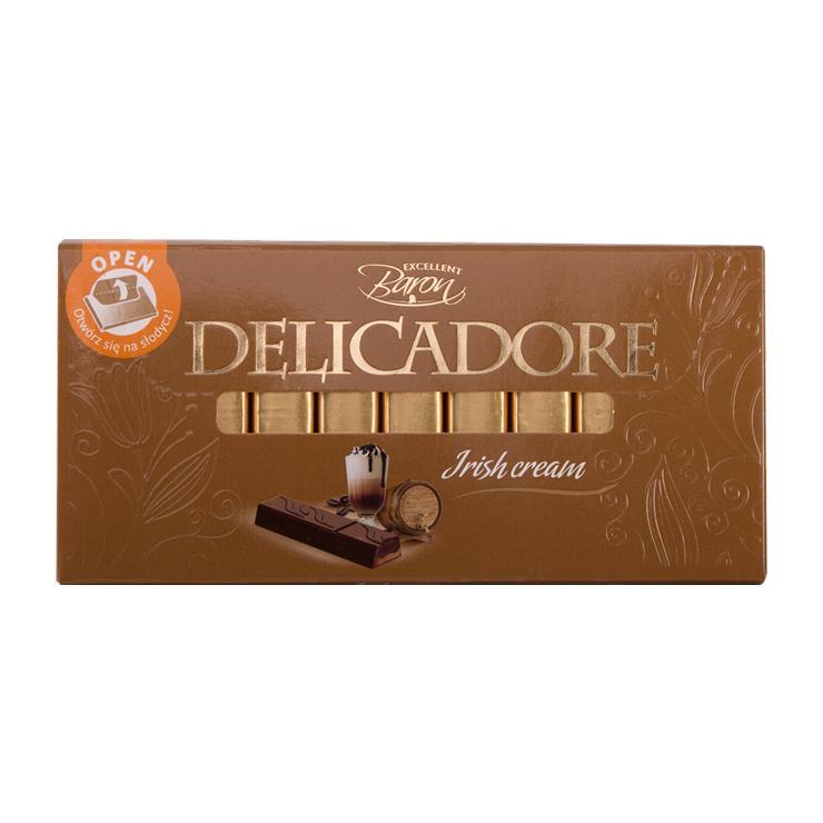 Шоколад Baron Delicadore Irish Cream темный со вкусом ирландских сливок 45% 200 гр., картон