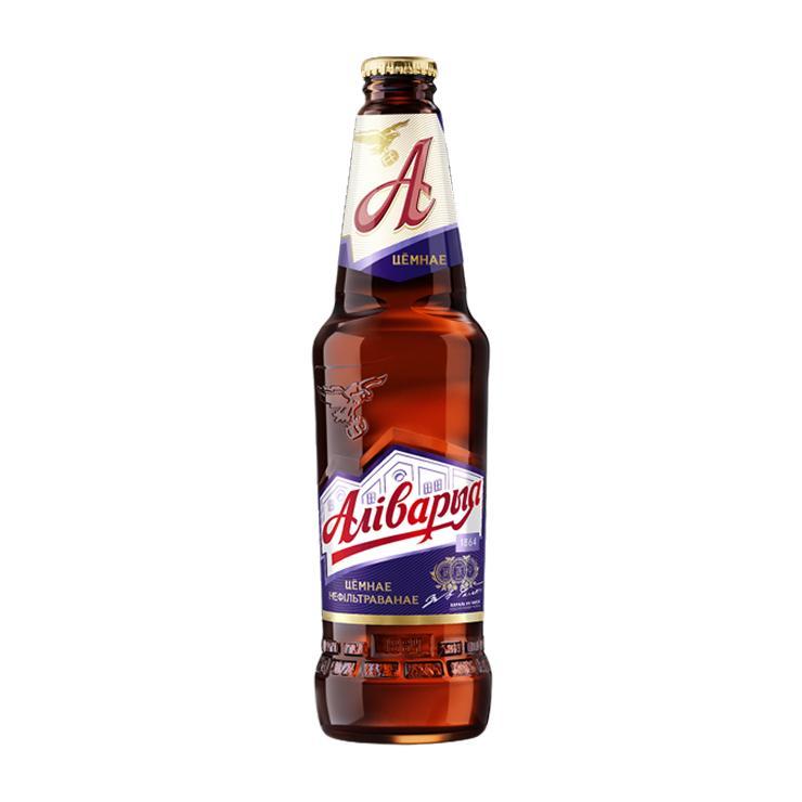 Пиво Аливария темное нефильтрованное непастеризованное 4,1% 450 мл., стекло