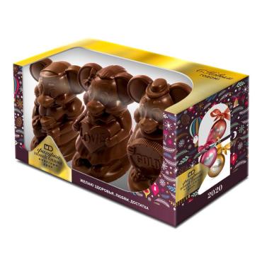 Шоколадные фигурки мышь Монетный Двор Три желания, 300 гр., картонная коробка