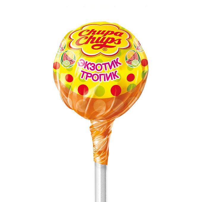 Карамель на палочке Chupa Chups экзотик тропик ассорти 12 гр., обертка