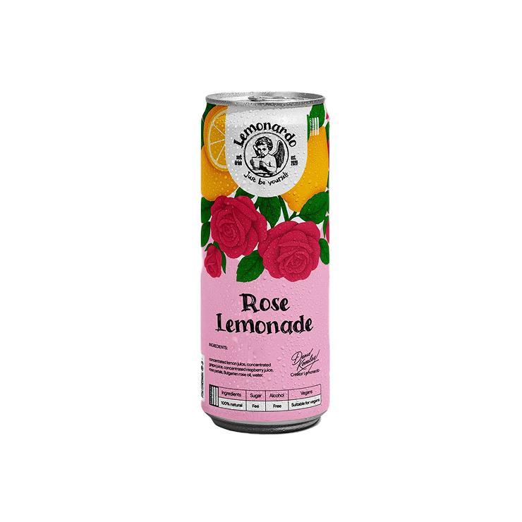 Напиток газированный Lemonardo Rose Lemonade розовый лимонад без сахара 330 мл., ж/б