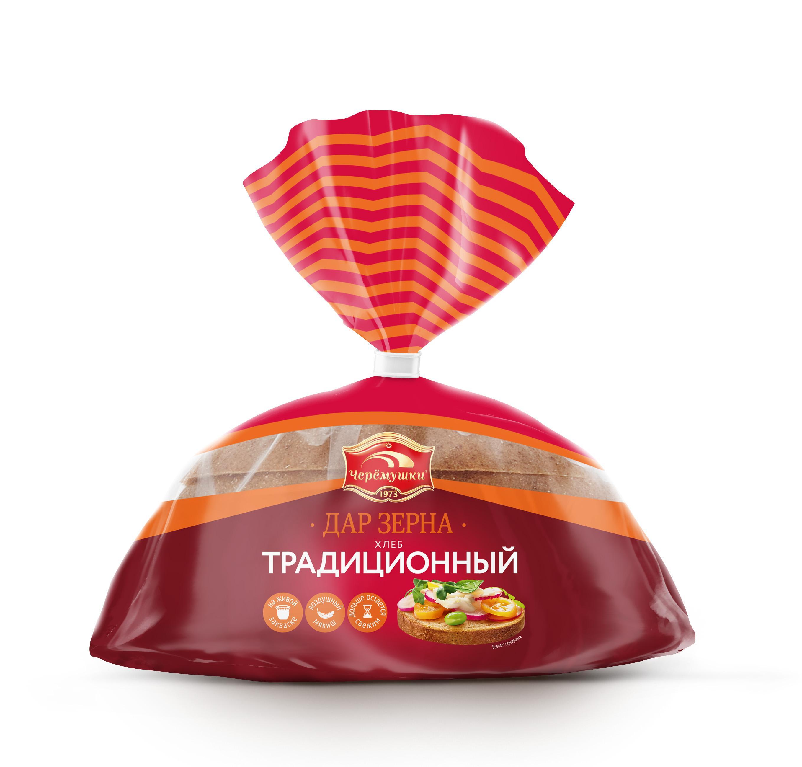 Хлеб Черемушки Дар Зерна традиционный в нарезке, 350 гр., флоу-пак