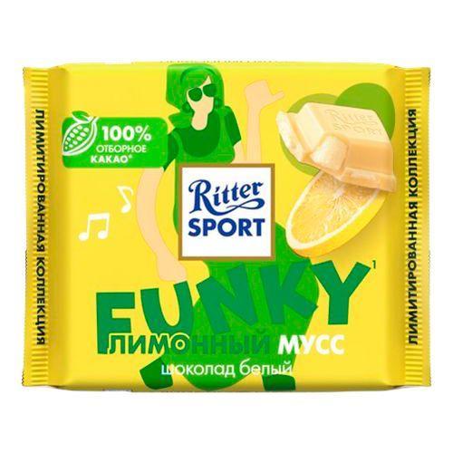 Шоколад Ritter Sport лимонный мусс белый 100 гр., флоу-пак