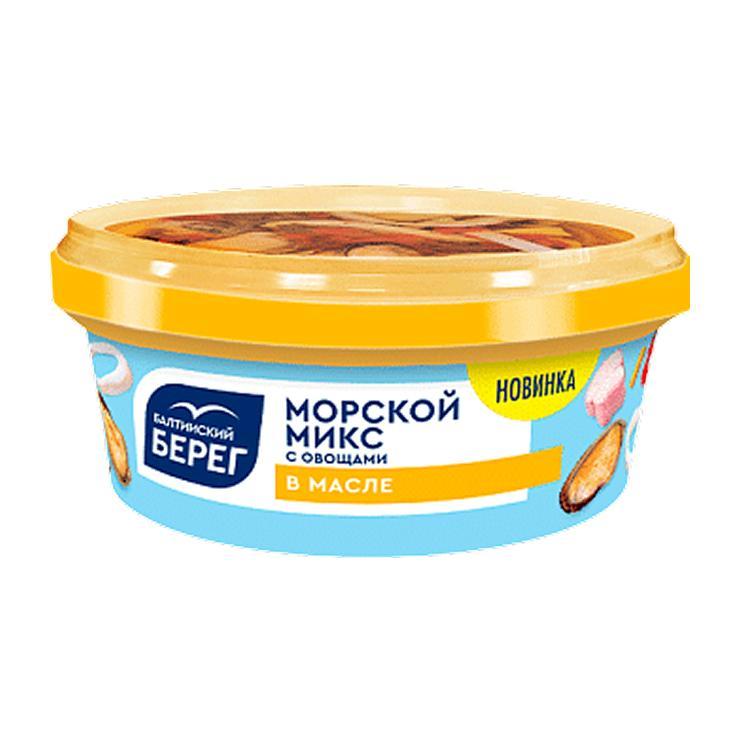 Морской микс с овощами в масле Балтийский берег 300 гр., ПЭТ