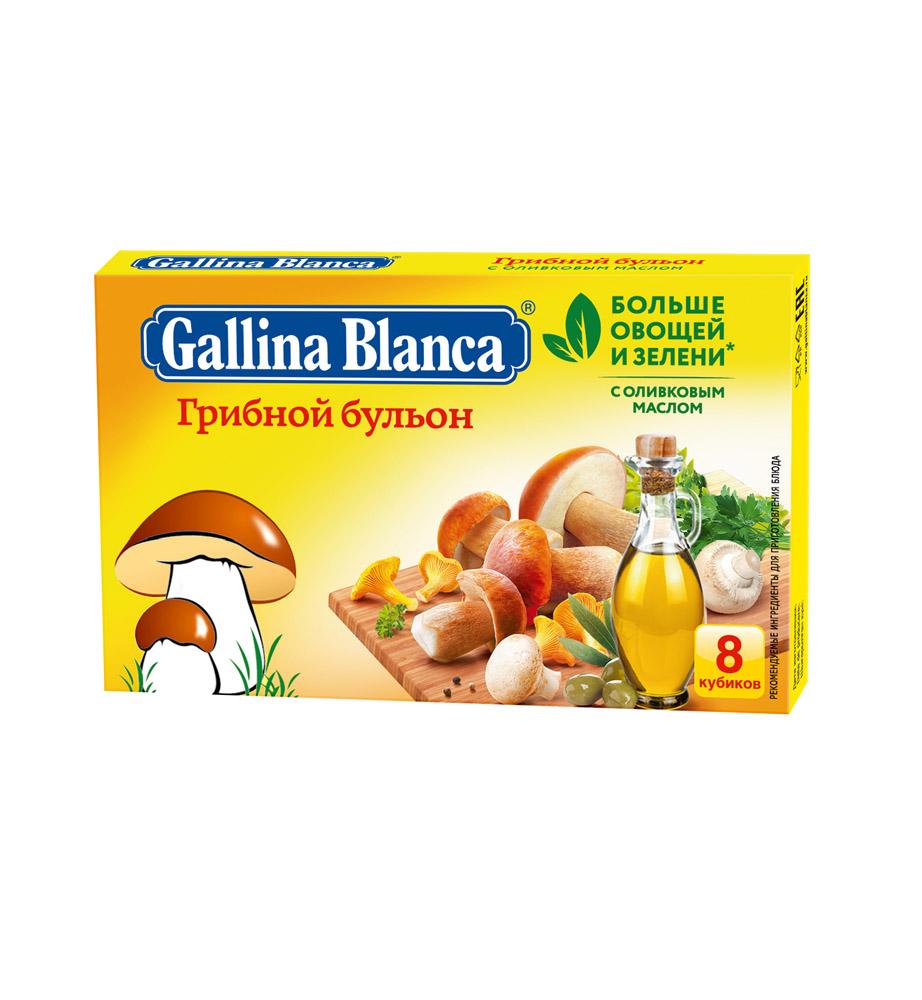 Бульон Gallina Blanca грибной 8 кубиков 80 гр., картон