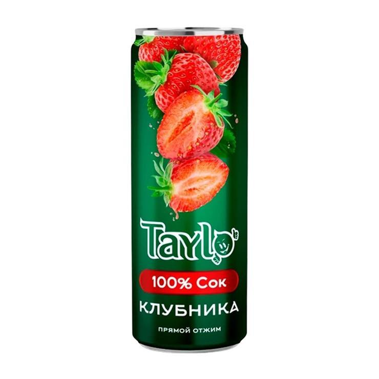 Сок Taylo клубника прямого отжима 100% 250 мл., ж/б