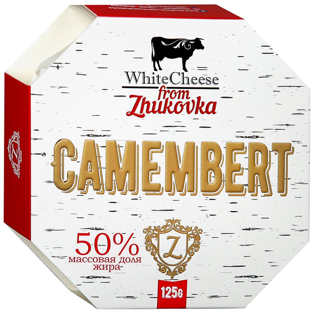 Сыр WhiteCheese from Zhukovka с белой плесенью Камамбер м.д.ж 50%, 125 гр., картон