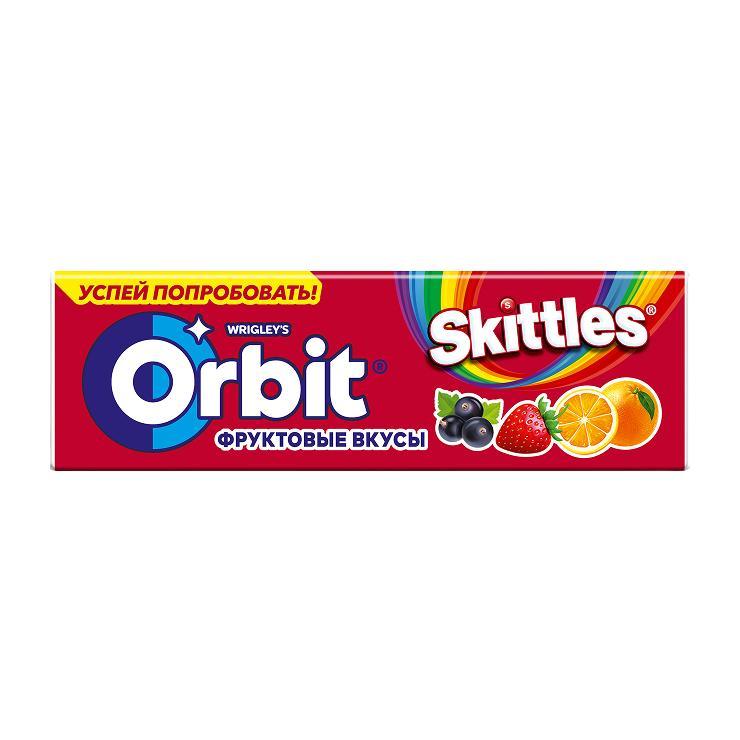 Жевательная резинка Orbit Skitles фрукты микс 13,6 гр., обертка