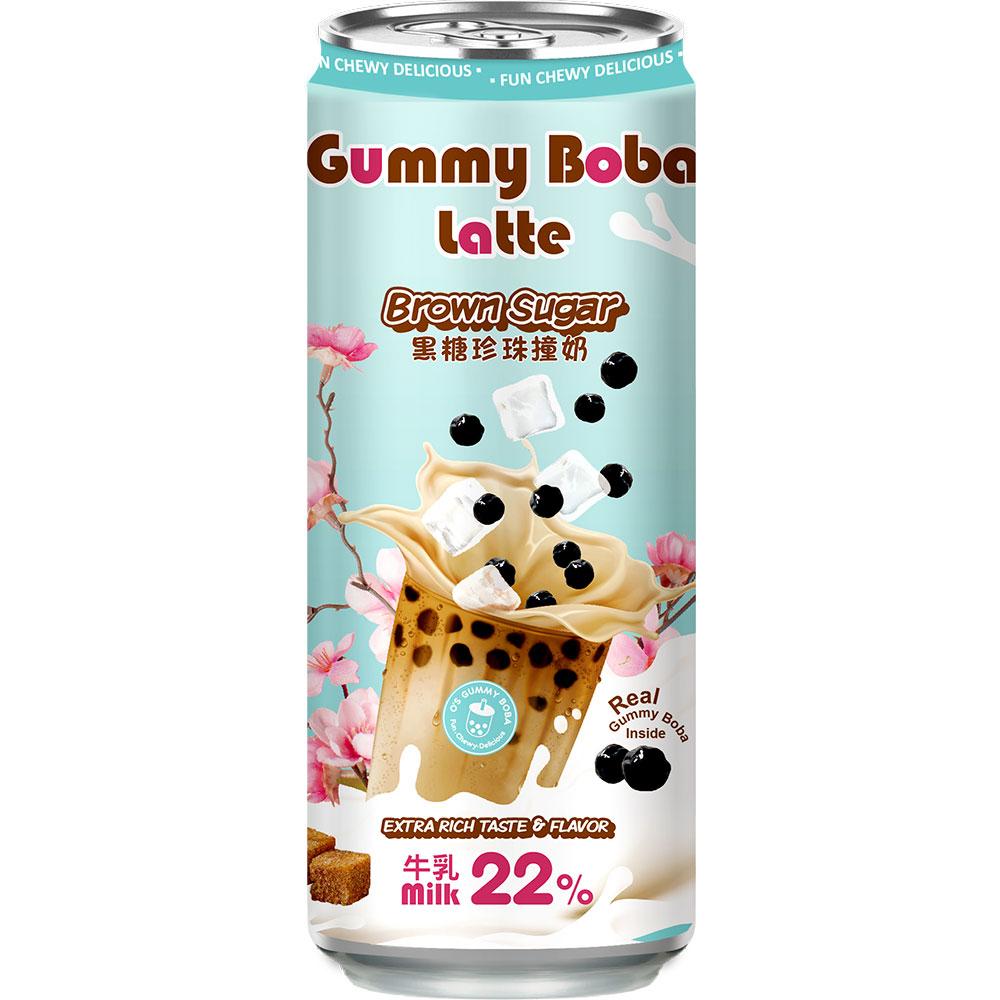 Чай холодный O's Bubble Gummy Boba Latte Brown Sugar Тайвань 470 мл., ж/б