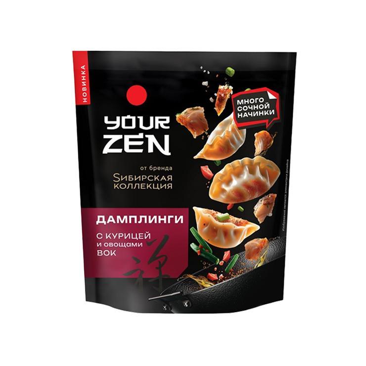 Дамплинги Сибирская Коллекция Your Zen с курицей и овощами Вок 270 гр., дой-пак
