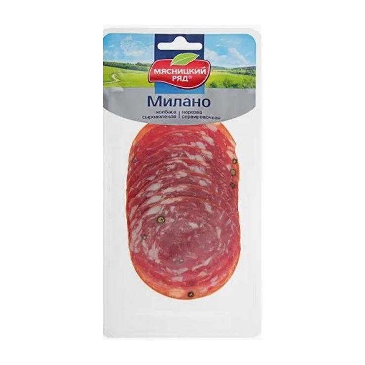 Колбаса сыровяленая Мясницкий ряд милано нарезка 90 гр., в/у