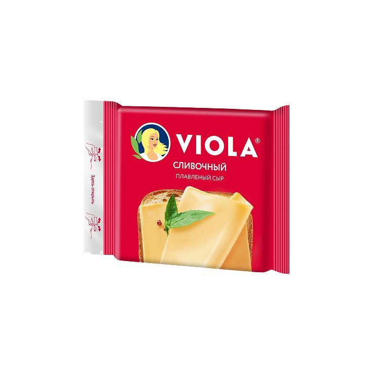 Сыр плавленый Viola сливочный слайсы 140 гр., флоу-пак