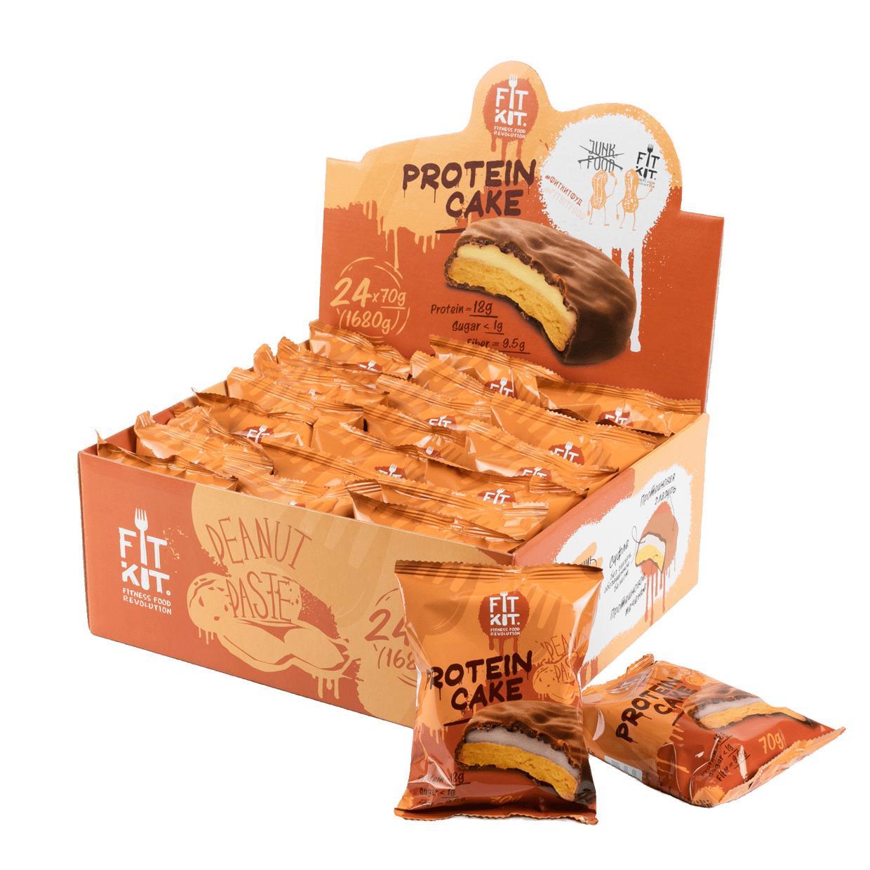 Печенье FIT KIT Арахисовая паста Protein Cake 70 гр., флоу-пак