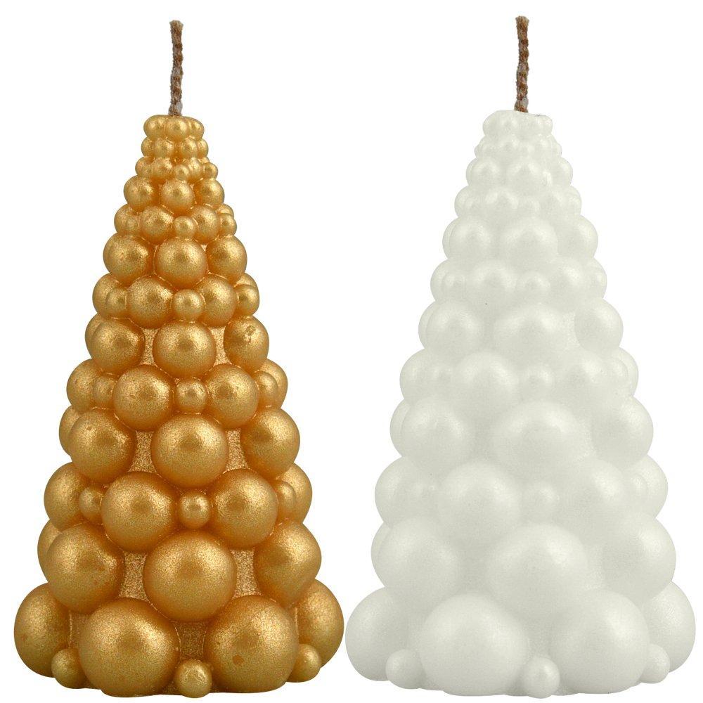 Свеча декоративная Мультидом елочка 8х4,5х4,5 см 2 цвета, пакет