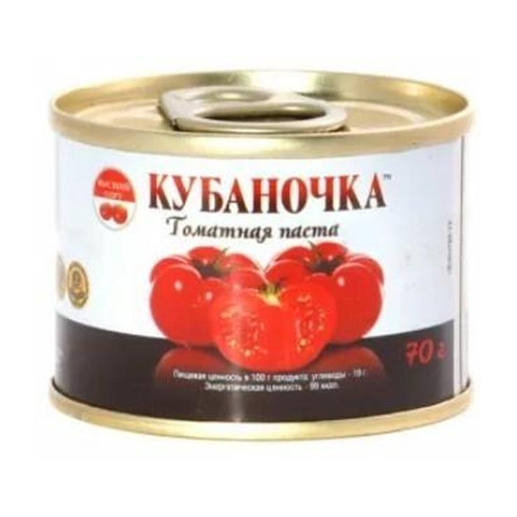 Томатная паста Кубаночка 25% 70 гр., ж/б с ключом