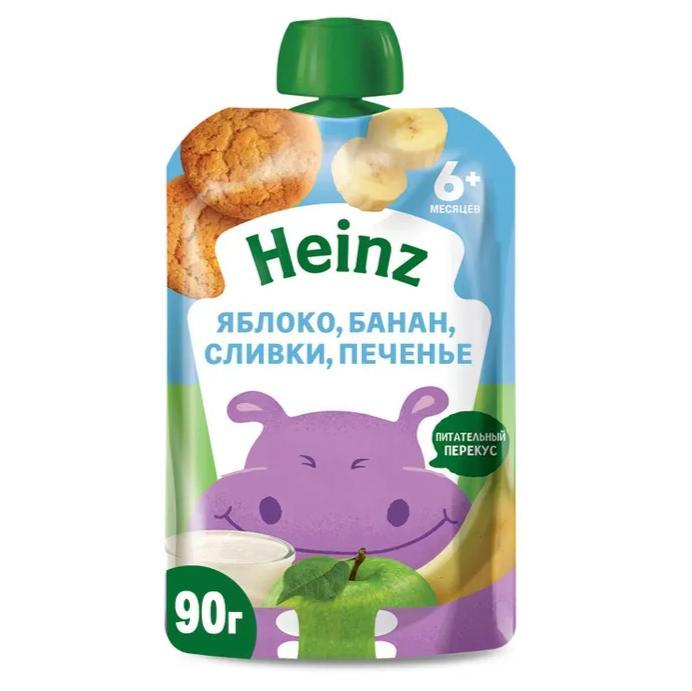 Пюре Heinz Яблоко-Банан-Печенье-Сливки 90 гр., пауч