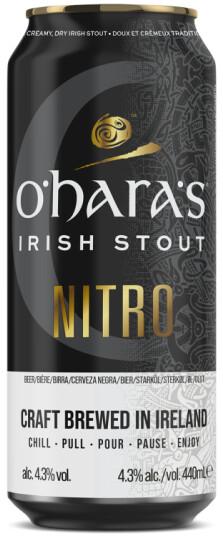 Пиво O`hara`s Irish Stout Nitro темное 4,3% 440 мл., ж/б