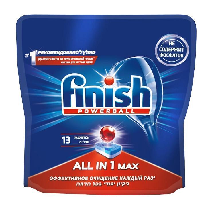 Таблетки для посудомоечной машины Finish Powerball Aio 13 шт., дой-пак