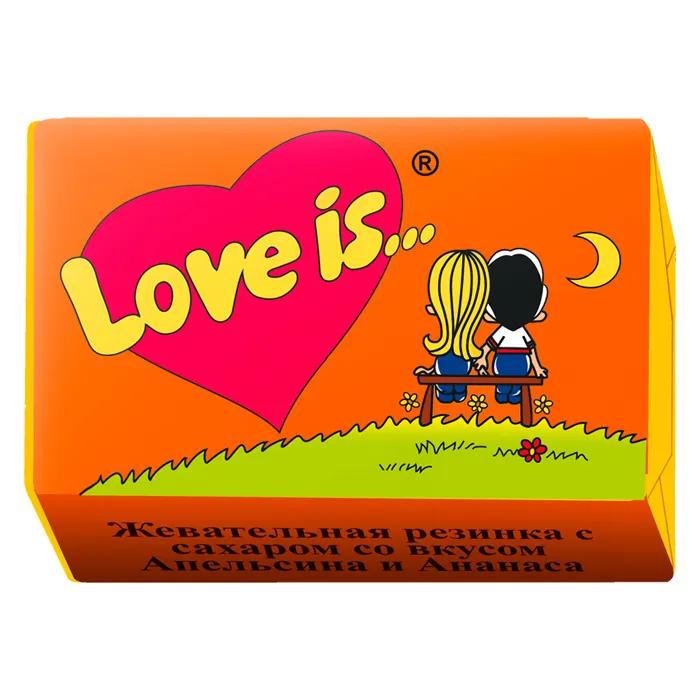 Жевательная резинка Love is... Ананас-апельсин 4,2 гр., обертка