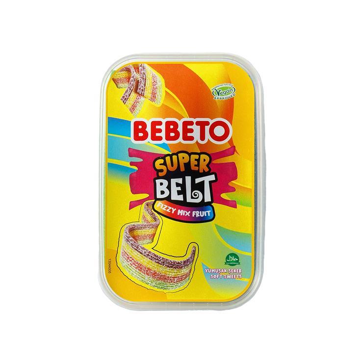 Мармелад жевательный Bebeto Super Belt Fizzy Mix Fruit тутти-фрутти 400 гр., пластик