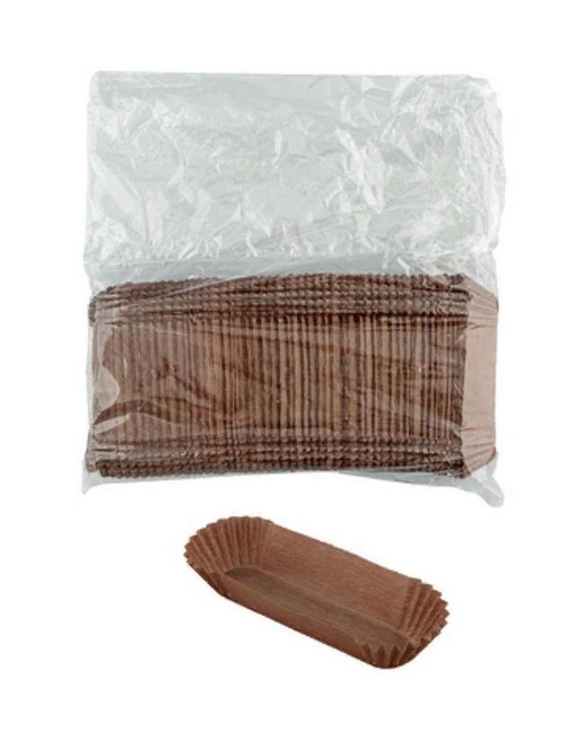 Капсула бумажная тарталетка Almin 28х110х26 мм 1000 штук овальная коричневая, пакет