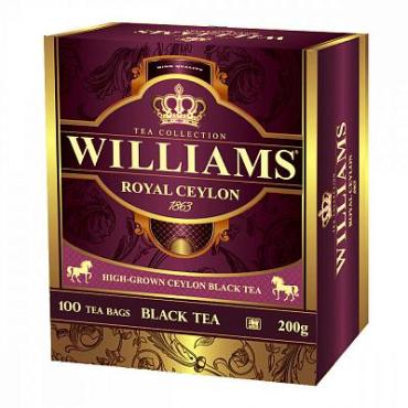 Чай, черный, 100 пакетиков Williams - Royal Ceylon, картон