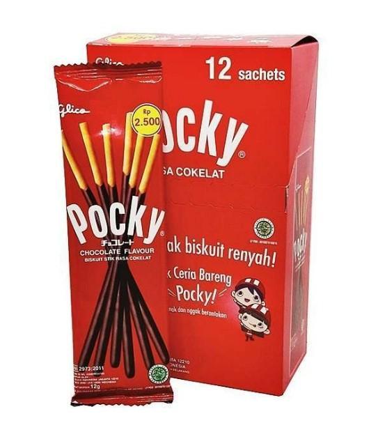 Палочки бисквитные Pocky Single Chocolate 12 гр., флоу-пак