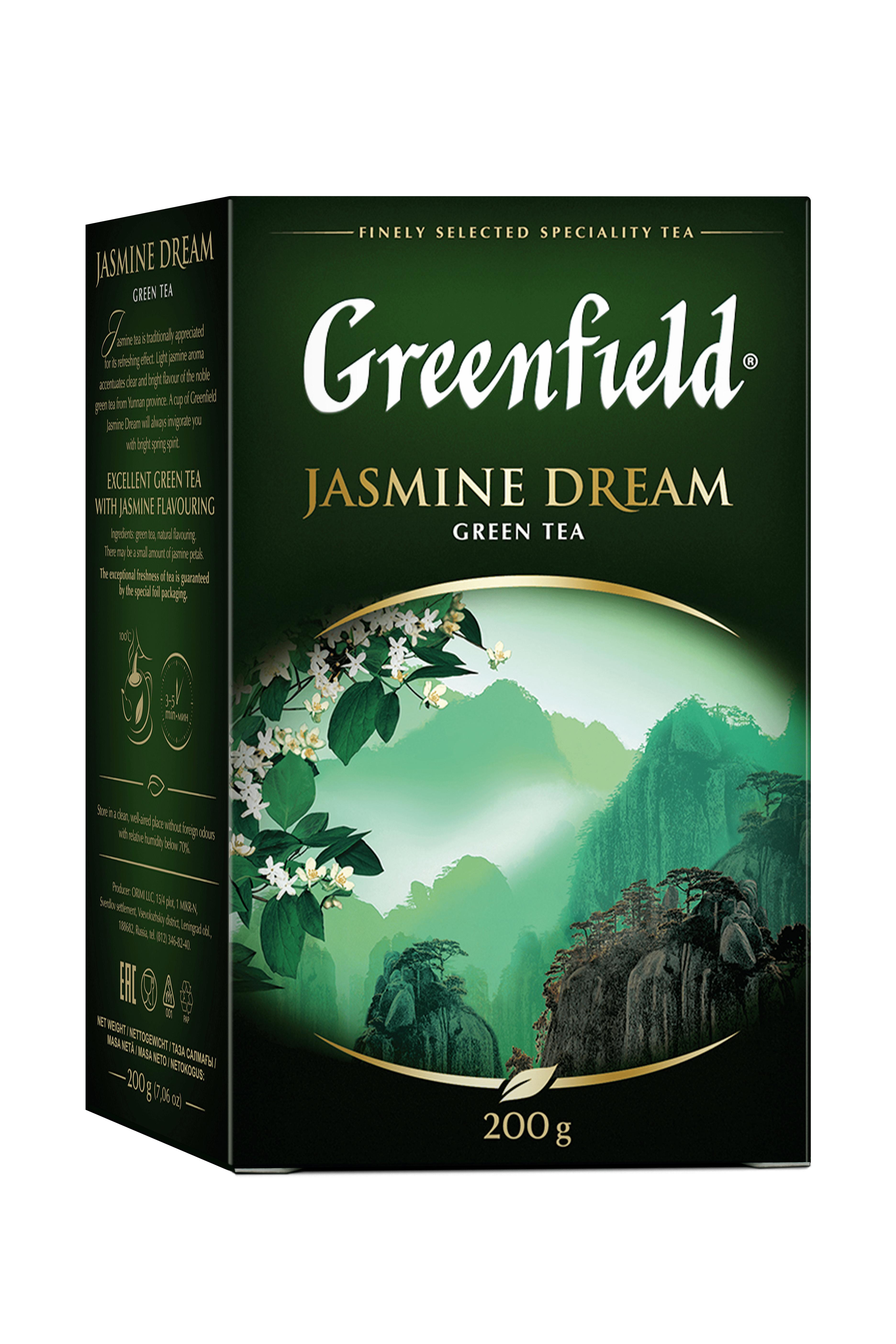 Чай Greenfield Jasmine Dream зеленый 200 гр., картон