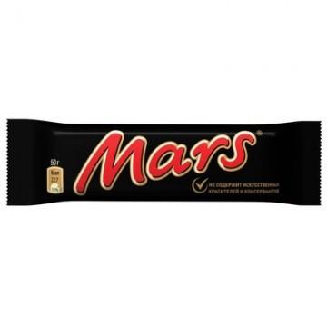 Батончик Mars шоколадный, 50 гр., флоу-пак