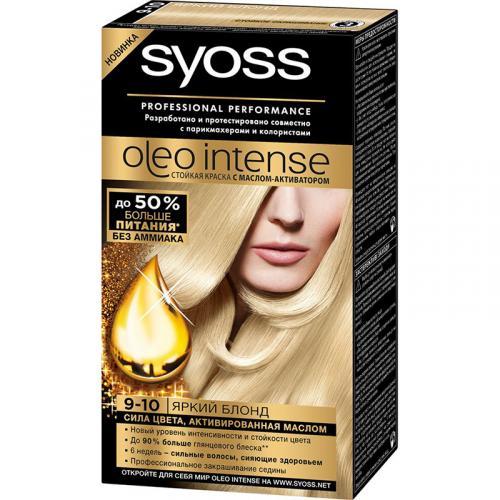 Краска для волос Syoss Oleo Intense яркий блонд 9-10 50 мл., картон