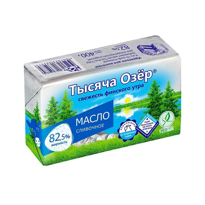 Масло Тысяча Озер сливочное 82,5% 400 гр., обертка