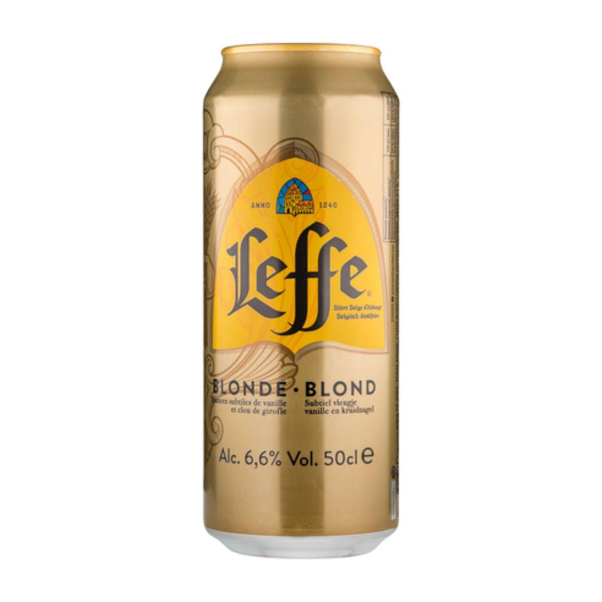 Пиво Leffe Blonde светлое пасетризованное фильтрованное ж/б 6,6%, 500 мл., ж/б