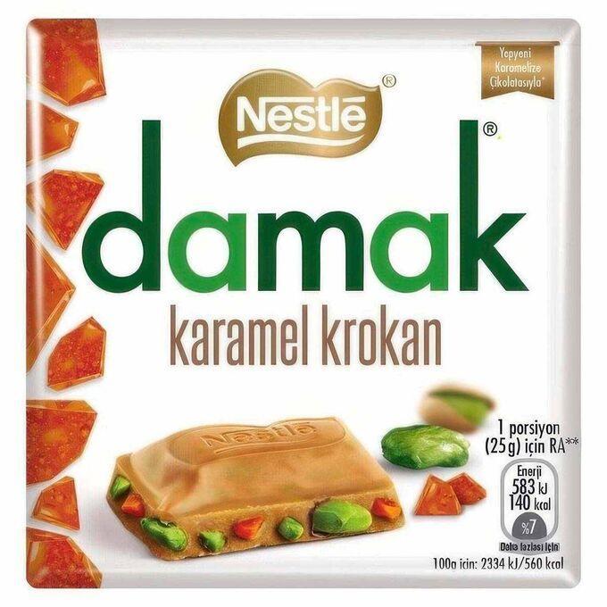 Шоколад Nestle Damak молочный с карамелью 60 гр., флоу-пак