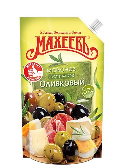 Майонез Махеевъ Оливковый 67% 380 гр., дой-пак