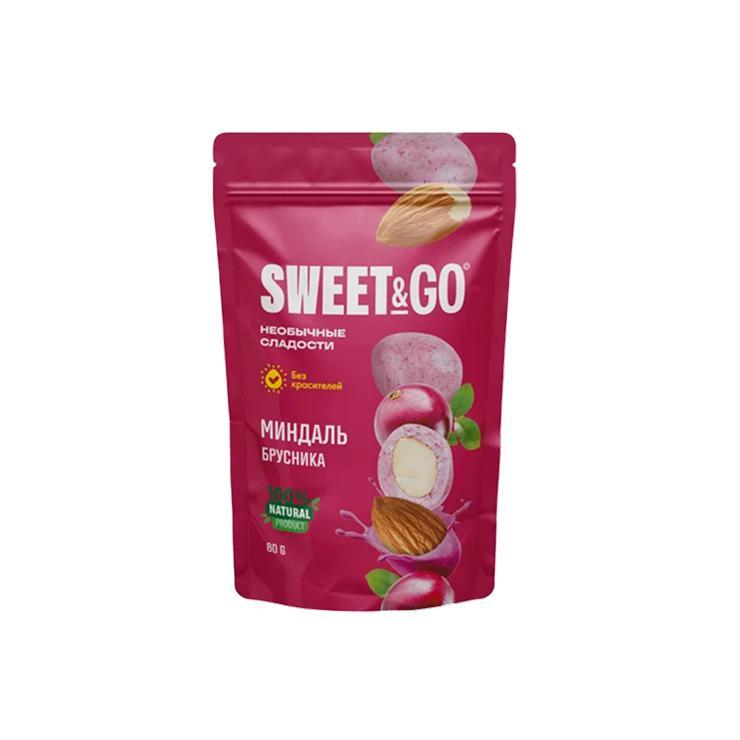 Конфеты SWEET&GO миндаль брусничная глазурь 80 гр., дой-пак