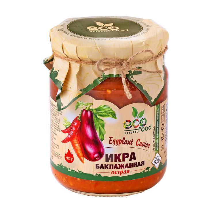 Икра ECOFOOD баклажанная острая 520 гр., стекло