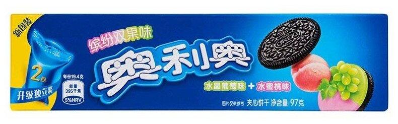 Печенье Oreo со вкусом винограда и персика 97 гр., флоу-пак