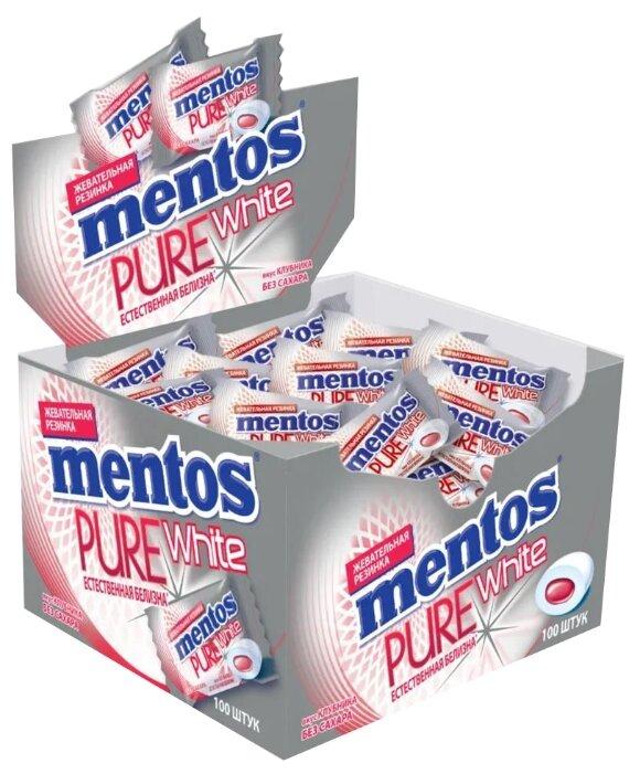 Жевательная резинка Mentos Pure White Клубника200 гр., картон