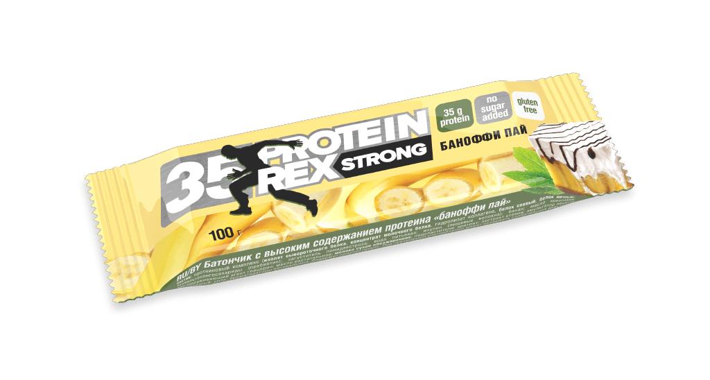 Батончик протеиновый ProteinRex Strong Баноффи пай 35% 100 гр., флоу-пак