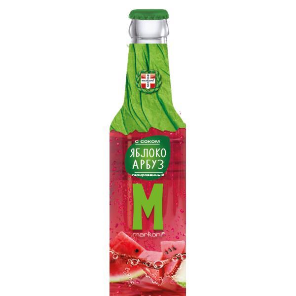 Напиток сокосодержащий Markoni яблоко арбуз 250 мл., стекло