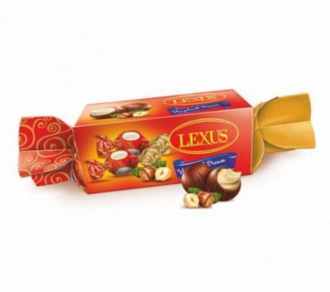 Конфеты шоколадные LEXUS Box из молочного шоколада с ореховым кремом 110 гр., картон