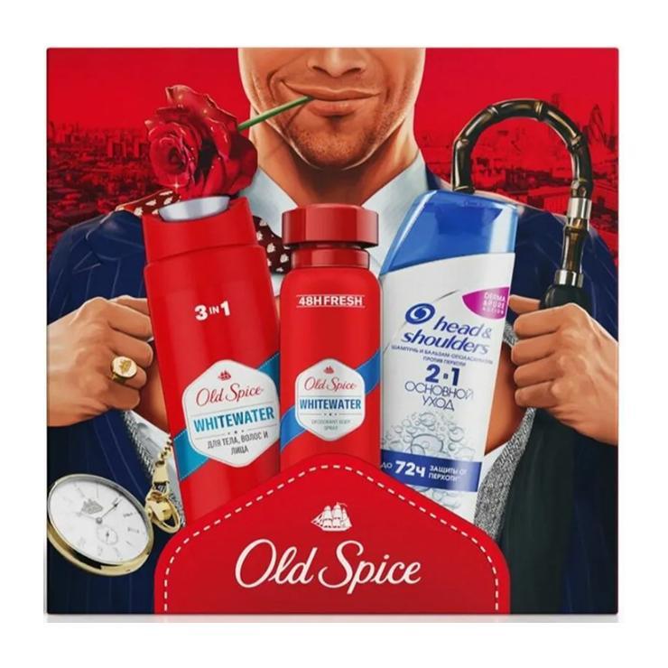 Набор мужской подарочный Old Spice дезодорант с шампунем-гелем для душа 250 мл и шампунем Head&amp Shoulders 200 мл., картон