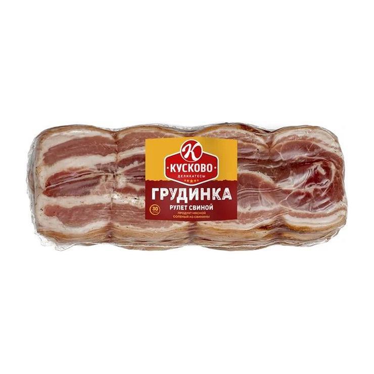 Грудинка Кусково соленая рулет свиной ручная вязка 1,5 кг., вакуум