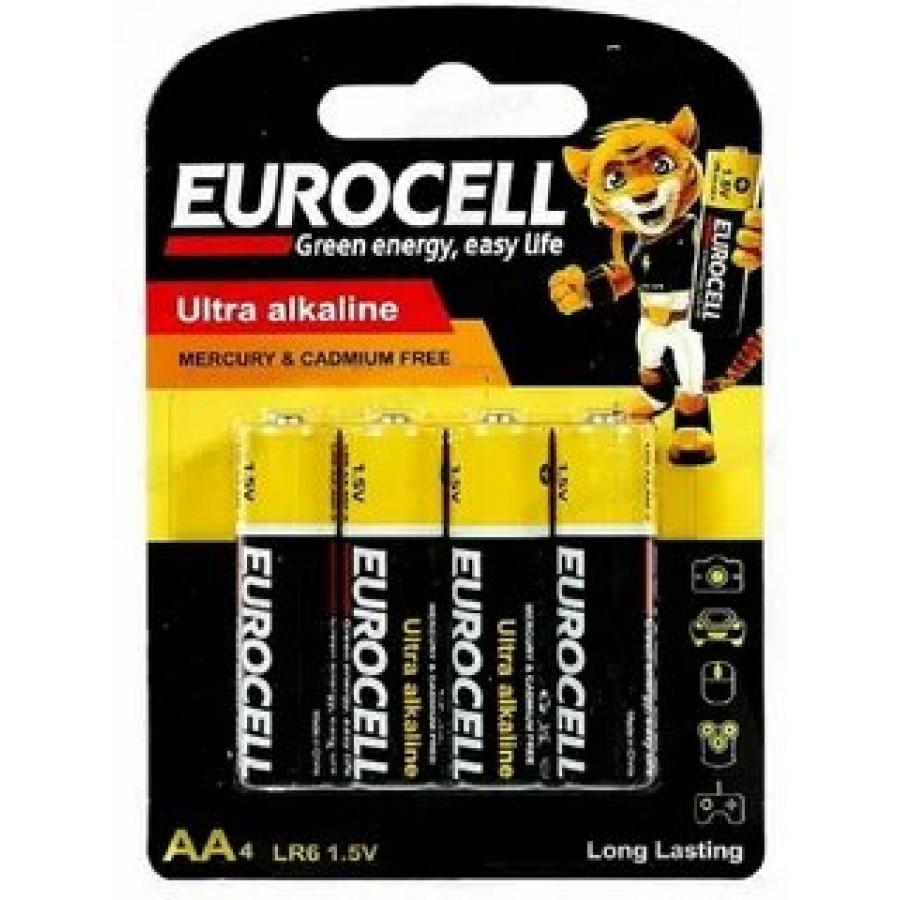 Батарейки Eurocell алкалиновые АА 4 шт., блистер