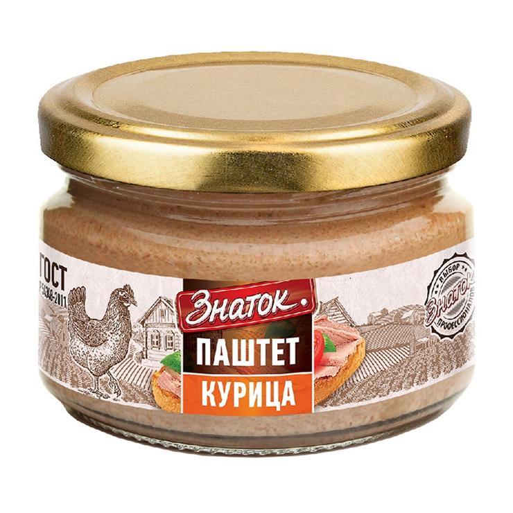 Паштет Знаток курица ГОСТ 200 гр., стекло