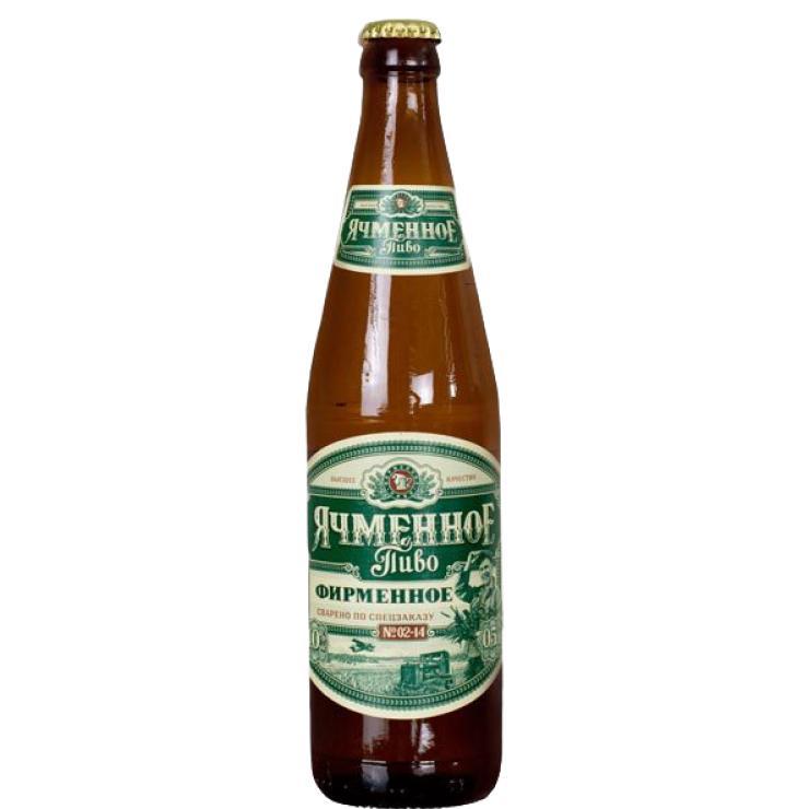 Пиво Томское Ячменное фирменное светлое фильтрованное пастеризованное 4% 500 мл., стекло