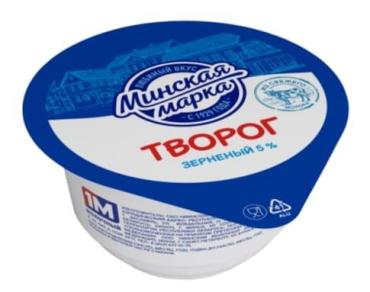 Творог Минская марка зерненый со сливками 5%, 140 гр., ПЭТ